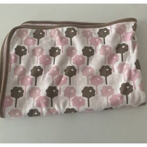 Dwell Studio For Target Pink Brown Tree Plants Cotton Baby Blanket Thick